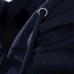 FWRD Brooklyn Zipped Hoodie Navy Close Up